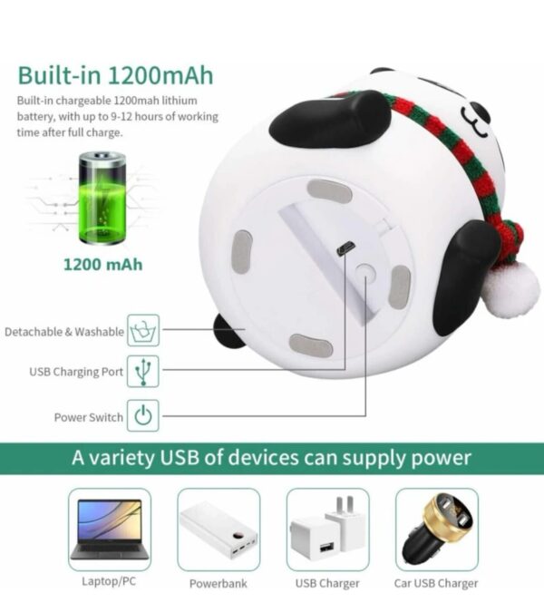Nexuss Panda Lamp Cute Silicone Kawaii Night Lamp For Bedroom With Touch Gesture 7Color Night Lamp - Image 3