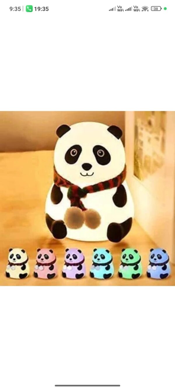 Nexuss Panda Lamp Cute Silicone Kawaii Night Lamp For Bedroom With Touch Gesture 7Color Night Lamp