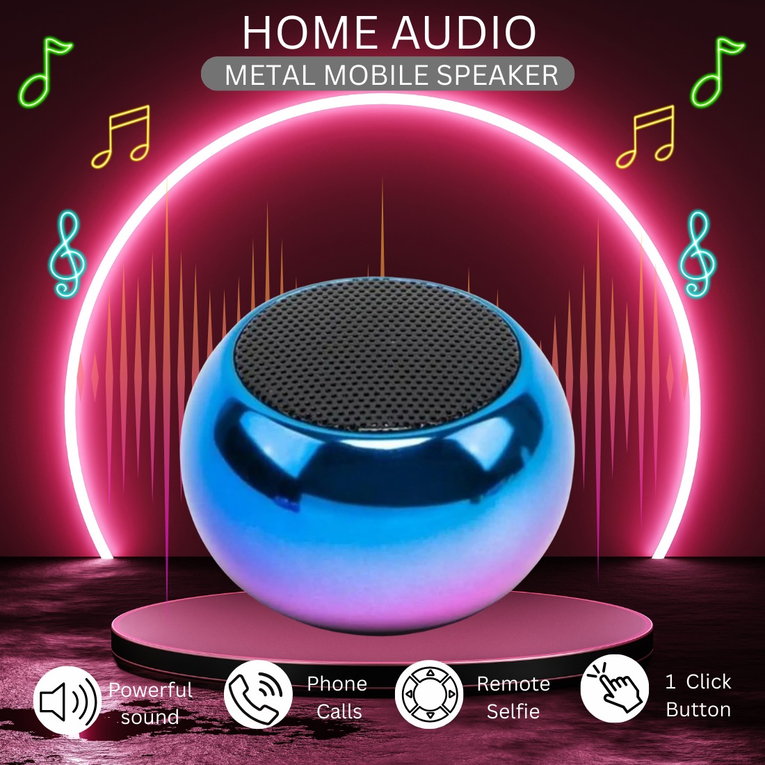 call M3 Portable Bluetooth Mini Dynamic Metal Sound 5 W Bluetooth Speaker  (Multicolor, Stereo Channel) - Image 2