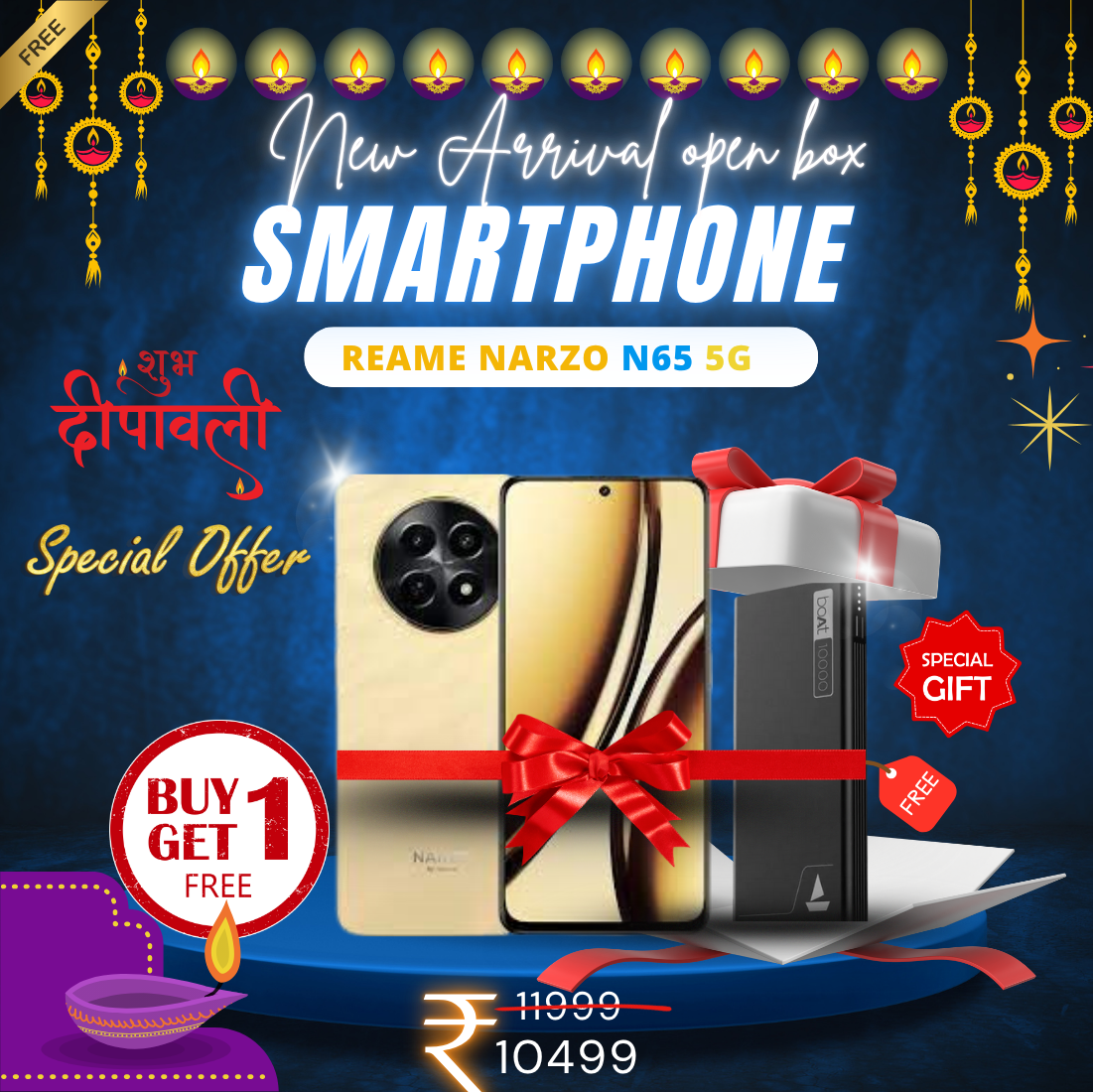 Realme Narzo N65 5G (Amber Gold Colour ) Open Box New condition - Image 2