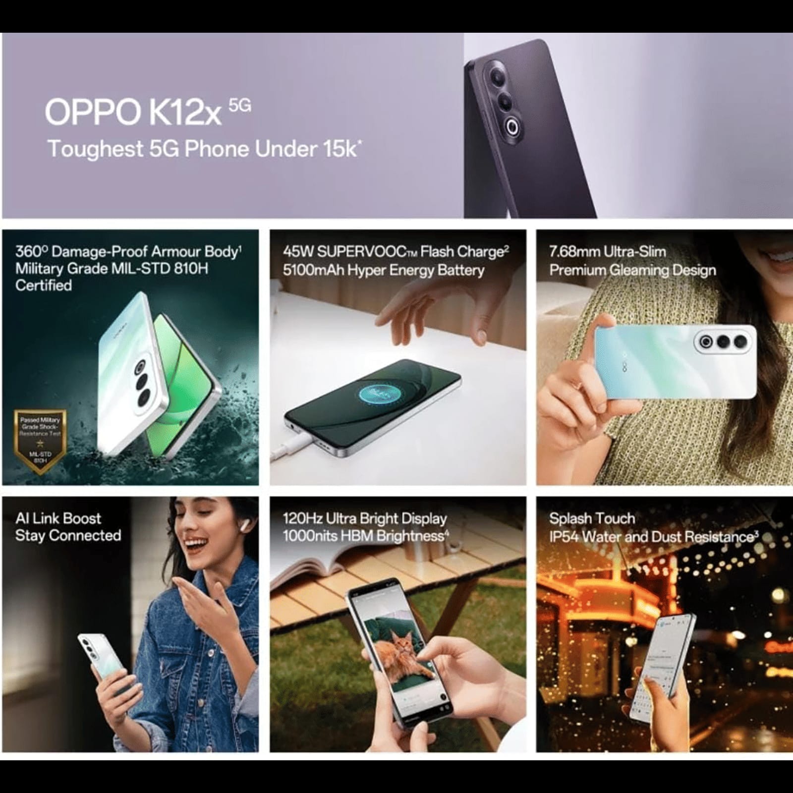 OPPO K12x 5G with open Box Condton (Midnight Violet, 128 GB)  (6 GB RAM) - Image 9